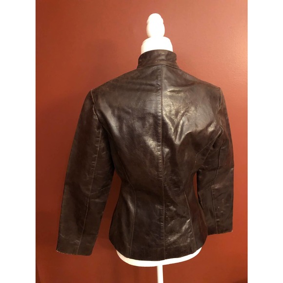 Sold-Jade Leather Wear Brown Leather Zip Front Jacket, Size XL - Picture 4 of 14